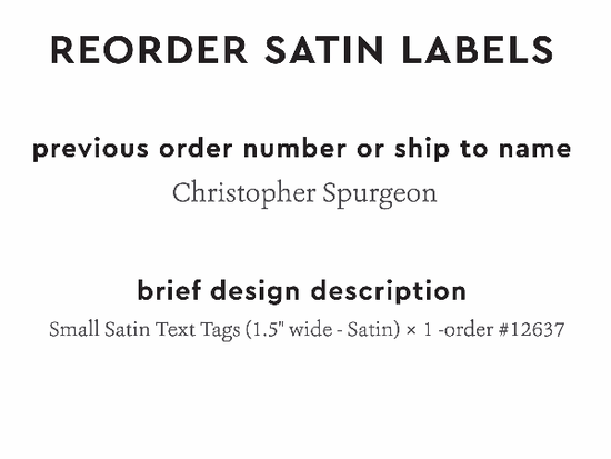 PPLR_HIDDEN_PRODUCT Reorder Previous Label Design - SATIN