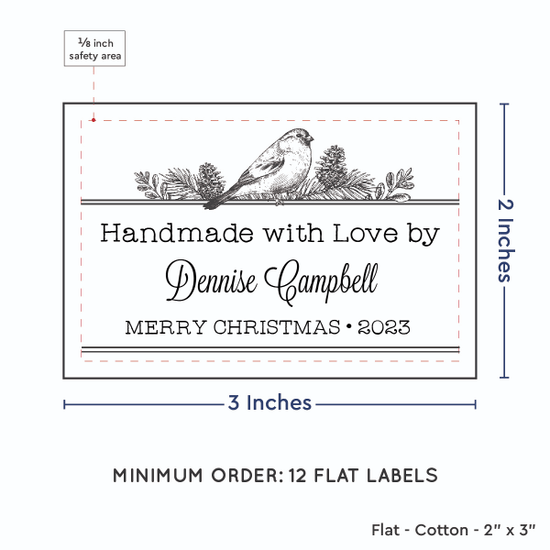 PPLR_HIDDEN_PRODUCT Winter Bird (2"x3" Cotton - 12 labels/set)