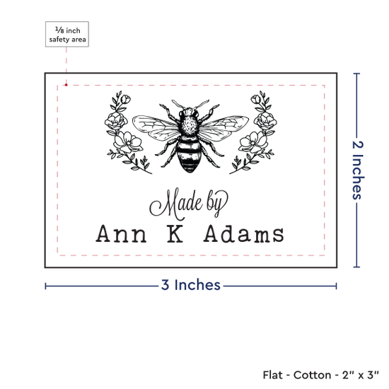 PPLR_HIDDEN_PRODUCT Floral Bee (2"x3"-Cotton)