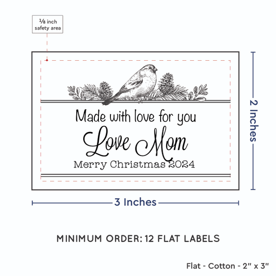 PPLR_HIDDEN_PRODUCT Winter Bird (2"x3" Cotton - 12 labels/set)