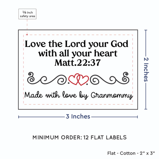 PPLR_HIDDEN_PRODUCT Double Heart Quote (2"x3" Cotton - 12 labels/set)