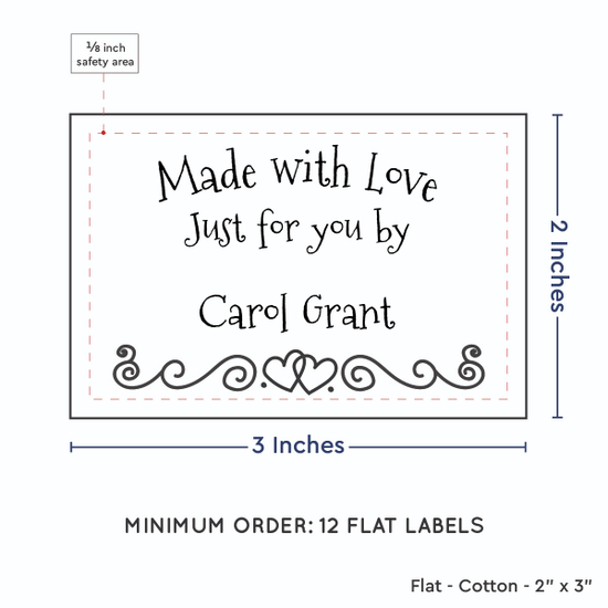 PPLR_HIDDEN_PRODUCT Double Heart Border (2"x3" Cotton - 12 labels/set)
