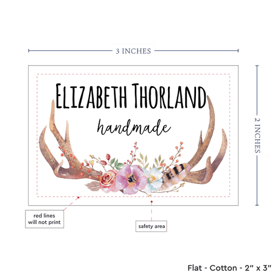 PPLR_HIDDEN_PRODUCT Boho Antlers and Flowers (2"x3"-Cotton)