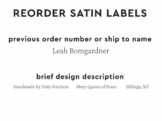 PPLR_HIDDEN_PRODUCT Reorder Previous Label Design - SATIN