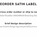 PPLR_HIDDEN_PRODUCT Reorder Previous Label Design - SATIN