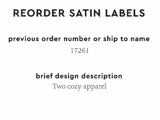 PPLR_HIDDEN_PRODUCT Reorder Previous Label Design - SATIN