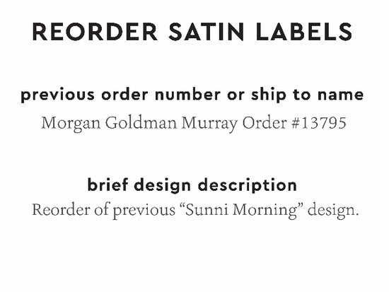 PPLR_HIDDEN_PRODUCT Reorder Previous Label Design - SATIN