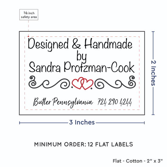 PPLR_HIDDEN_PRODUCT Double Heart Quote (2"x3" Cotton - 12 labels/set)