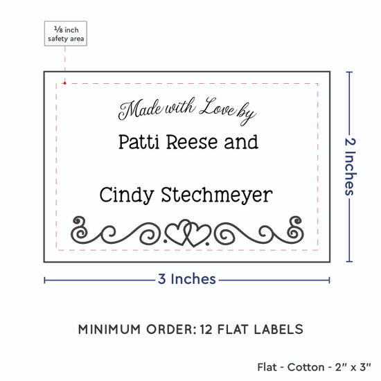 PPLR_HIDDEN_PRODUCT Double Heart Border (2"x3" Cotton - 12 labels/set)