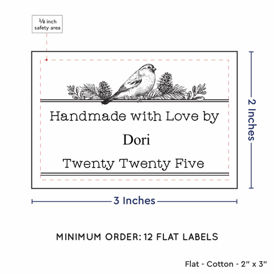 PPLR_HIDDEN_PRODUCT Winter Bird (2"x3" Cotton - 12 labels/set)