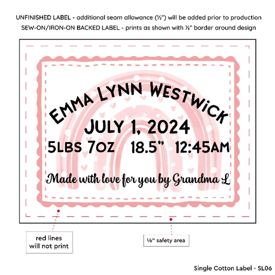 PPLR_HIDDEN_PRODUCT Pink Rainbow Baby Label