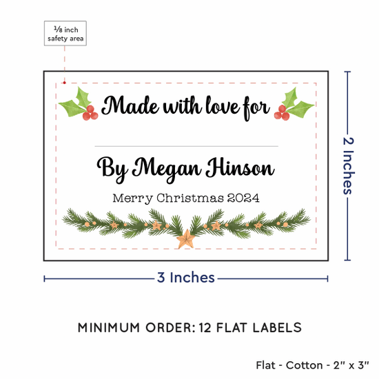 PPLR_HIDDEN_PRODUCT Holly and Garland with Fill in Blanks (2"x3" Cotton - 12 labels/set)
