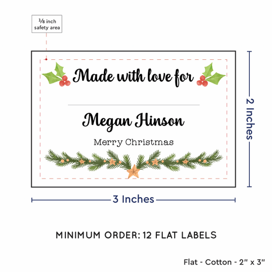 PPLR_HIDDEN_PRODUCT Holly and Garland with Fill in Blanks (2"x3" Cotton - 12 labels/set)