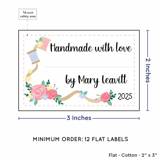 PPLR_HIDDEN_PRODUCT Thread and Flowers with Fill in Blanks (2"x3" Cotton - 12 labels/set)