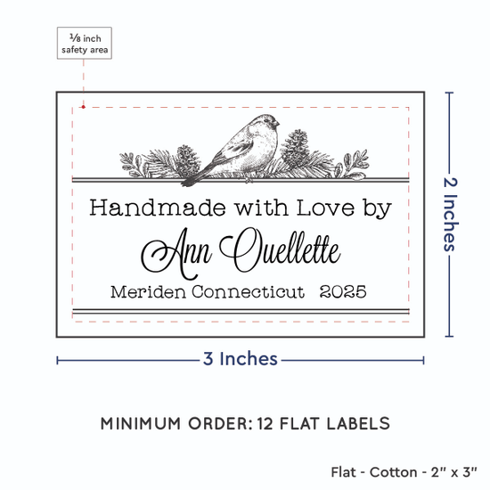 PPLR_HIDDEN_PRODUCT Winter Bird (2"x3" Cotton - 12 labels/set)