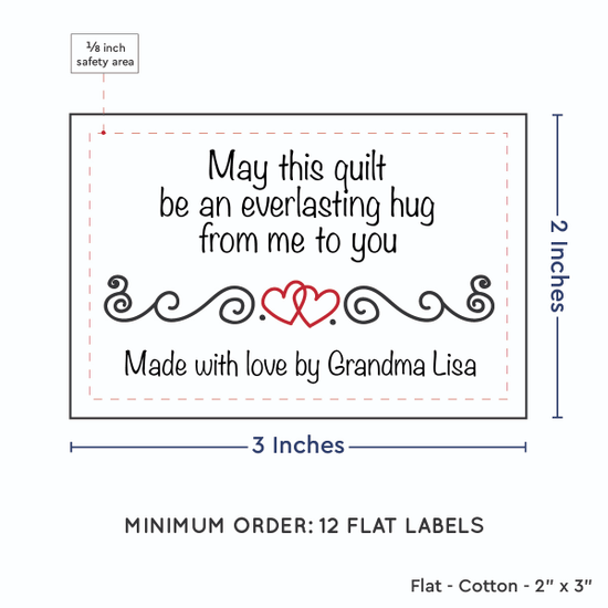 PPLR_HIDDEN_PRODUCT Double Heart Quote (2"x3" Cotton - 12 labels/set)