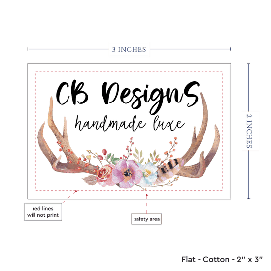 PPLR_HIDDEN_PRODUCT Boho Antlers and Flowers (2"x3"-Cotton)