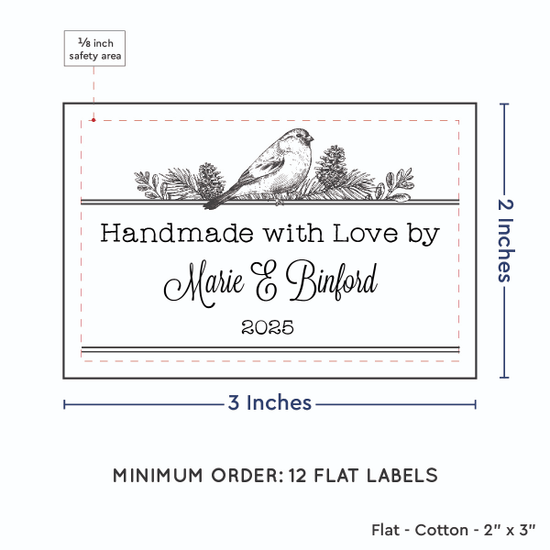 PPLR_HIDDEN_PRODUCT Winter Bird (2"x3" Cotton - 12 labels/set)
