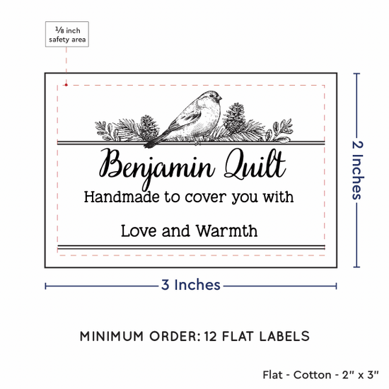 PPLR_HIDDEN_PRODUCT Winter Bird (2"x3" Cotton - 12 labels/set)