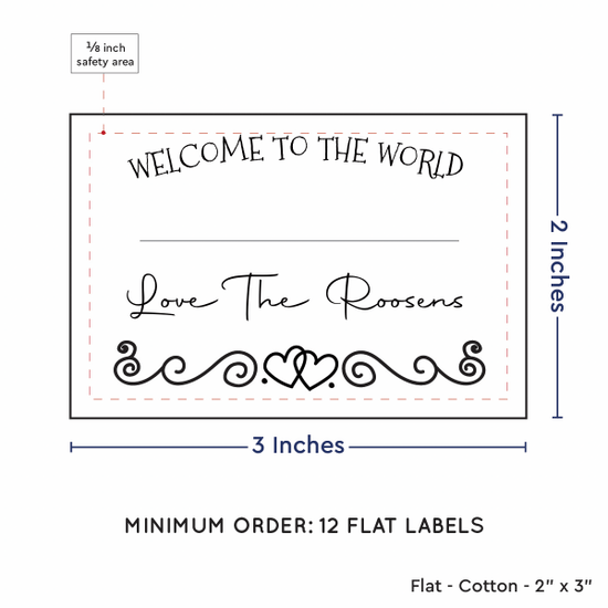 PPLR_HIDDEN_PRODUCT Double heart border with Fill in Blanks (2"x3" Cotton - 12 labels/set)