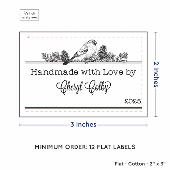 PPLR_HIDDEN_PRODUCT Winter Bird (2"x3" Cotton - 12 labels/set)