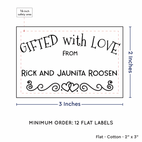 PPLR_HIDDEN_PRODUCT Double Heart Border (2"x3" Cotton - 12 labels/set)
