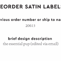 PPLR_HIDDEN_PRODUCT Reorder Previous Label Design - SATIN