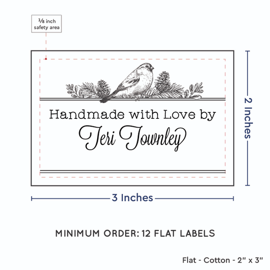 PPLR_HIDDEN_PRODUCT Winter Bird (2"x3" Cotton - 12 labels/set)