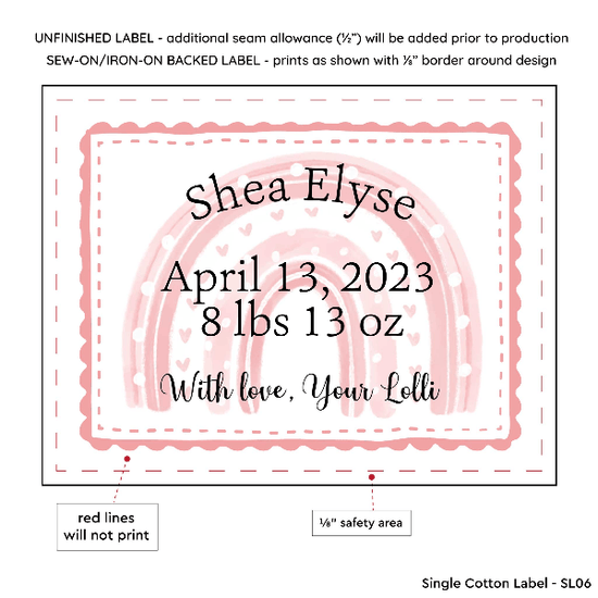 PPLR_HIDDEN_PRODUCT Pink Rainbow Baby Label