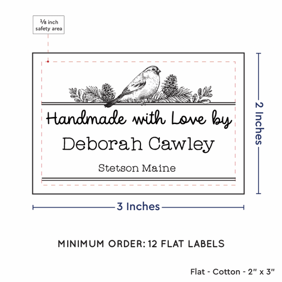 PPLR_HIDDEN_PRODUCT Winter Bird (2"x3" Cotton - 12 labels/set)