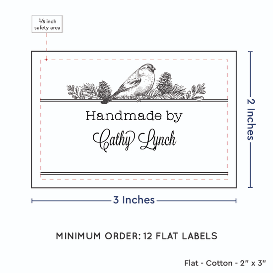 PPLR_HIDDEN_PRODUCT Winter Bird (2"x3" Cotton - 12 labels/set)