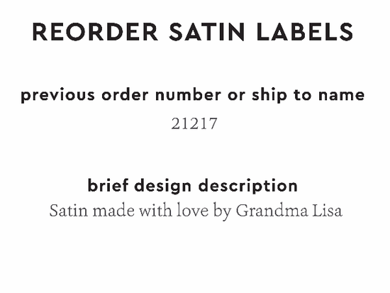 PPLR_HIDDEN_PRODUCT Reorder Previous Label Design - SATIN