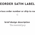 PPLR_HIDDEN_PRODUCT Reorder Previous Label Design - SATIN