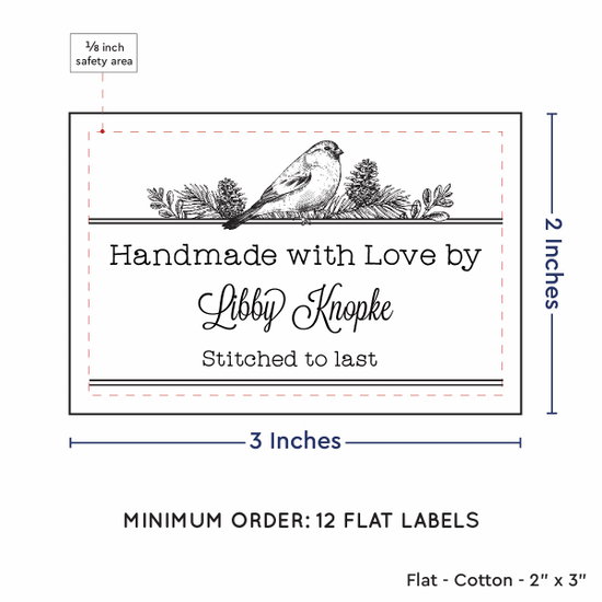 PPLR_HIDDEN_PRODUCT Winter Bird (2"x3" Cotton - 12 labels/set)