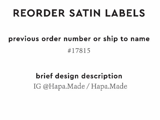 PPLR_HIDDEN_PRODUCT Reorder Previous Label Design - SATIN