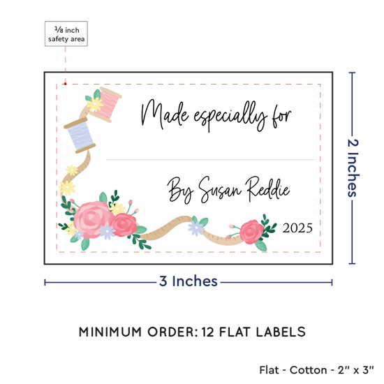 PPLR_HIDDEN_PRODUCT Thread and Flowers with Fill in Blanks (2"x3" Cotton - 12 labels/set)