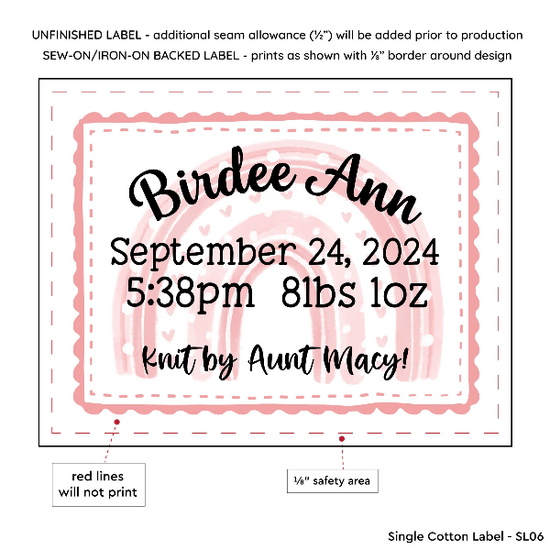 PPLR_HIDDEN_PRODUCT Pink Rainbow Baby Label