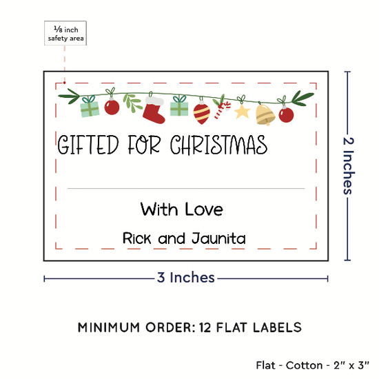 PPLR_HIDDEN_PRODUCT Christmas Garland with Fill in Blanks (2"x3" Cotton - 12 labels/set)