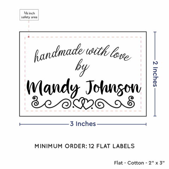 PPLR_HIDDEN_PRODUCT Double Heart Border (2"x3" Cotton - 12 labels/set)