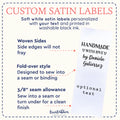 Satin With Love Tags (1.5" wide - Satin) clothing labeler label maker for clothes fabric label maker