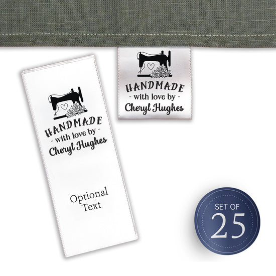 Satin Sewing Machine (1.5" wide - Satin) custom clothing tags sew on personal labels for sewing handmade labels for sewing