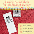 Satin Sewing Machine (1.5" wide - Satin) custom clothing tags sew on personal labels for sewing handmade labels for sewing