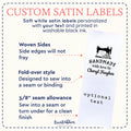 Satin Sewing Machine (1.5" wide - Satin) custom clothing tags sew on personal labels for sewing handmade labels for sewing