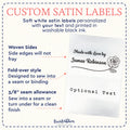 Satin Rose Satin Labels (2" wide - Satin) Custom iron on Labels Custom printed fabric tags Sewing Labels