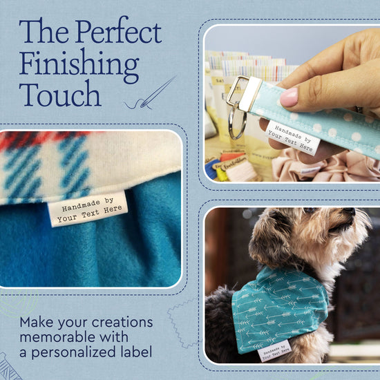 Satin Small Satin Text Tags (1.5" wide - Satin) custom logo on fabric iron on fabric logo custom labels