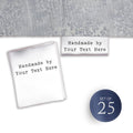 Satin Small Satin Text Tags (1.5" wide - Satin) custom logo on fabric iron on fabric logo custom labels