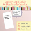 Satin Sewing Needle Satin Labels (1.5" wide - Satin) custom sewing tags sew in name labels fabric labels for handmade items