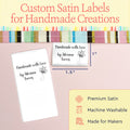 Satin Buzzing Bee Satin Tags (1.5" wide - Satin) custom shirt tags