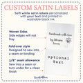 Satin Buzzing Bee Satin Tags (1.5" wide - Satin) custom shirt tags