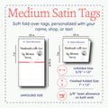 Satin Buzzing Bee Satin Tags (1.5" wide - Satin) custom shirt tags